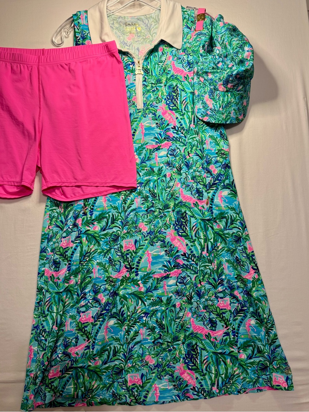 Lilly Pulitzer Luxletic Silvia Dress in "Blue Horizon Par Fection" Large
